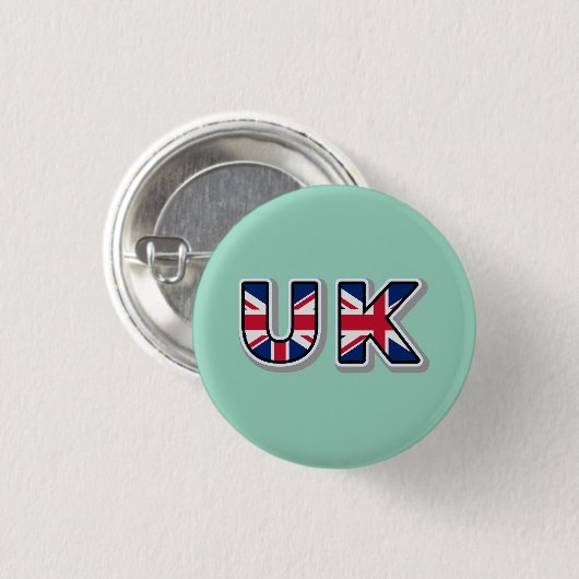 UK Flag Union Jack British Pride Round Button (Vorne & Hinten)