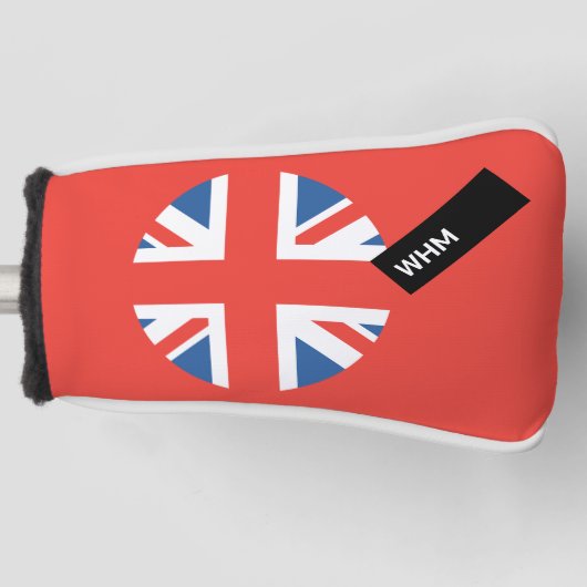 UK-Flagge - Custom Golf Putter Head Cover Golf Headcover (Vorderseite)