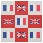 UK-Flagge, Frankreich-Flagge auf Red &amp; Lt Gray Stoff