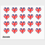 UK-Flagge Herz-Aufkleber (Blatt)
