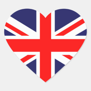 UK-Flagge Herz-Aufkleber