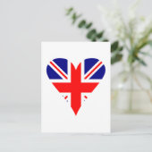 UK-Flagge Herz Funky Postkarte (Stehend Vorderseite)