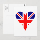 UK-Flagge Herz Funky Postkarte (Vorne/Hinten)