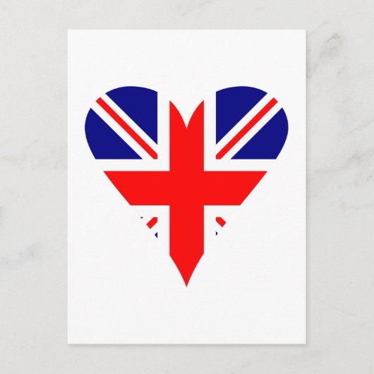 UK-Flagge Herz Funky Postkarte (Vorderseite)