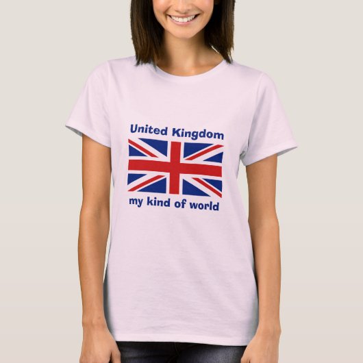 UK-Flagge + Karte + Text-T - Shirt (Vorderseite)