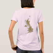 UK-Flagge + Karte + Text-T - Shirt (Rückseite)