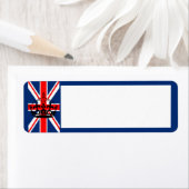 UK-Flagge/Kronen-Rücksendeadressen-Aufkleber (Insitu)