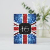 UK-Flagge rot weiß blau Glitzer Glitzer Sweet 16 Postkarte (Stehend Vorderseite)