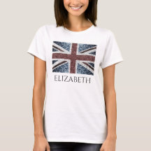 UK-Flagge Rustikale Vintage Glitzern Glitzer Ihr N