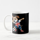 UK-Fußball-Dabbing-Hund Union Jack Kaffeetasse (Links)