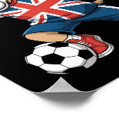 UK-Fußball-Dabbing-Hund Union Jack Poster (Ecke)