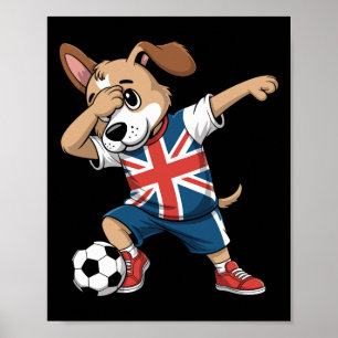 UK-Fußball-Dabbing-Hund Union Jack Poster