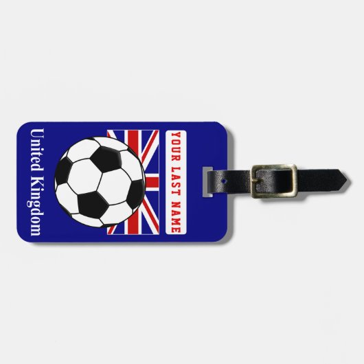UK Fußball-Gepäckmarke (Ihre Adresse auf der Rücks Gepäckanhänger (Vorderseite horizontal)