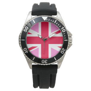 UK Gay Pride (Pink Union Jack) (Gay British Flag) Armbanduhr