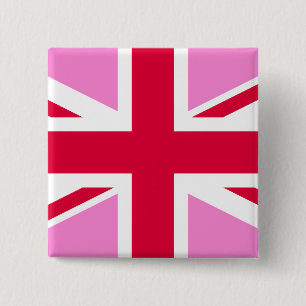 UK Gay Pride (Pink Union Jack) (Gay British Flag) Button