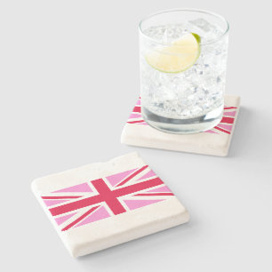UK Gay Pride (Pink Union Jack) (Gay British Flag) Steinuntersetzer