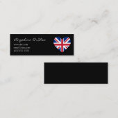 UK Heart Skinny Business Card Mini Visitenkarte (Vorne/Hinten)