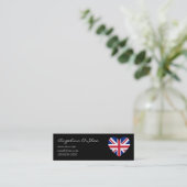 UK Heart Skinny Business Card Mini Visitenkarte (Stehend Vorderseite)