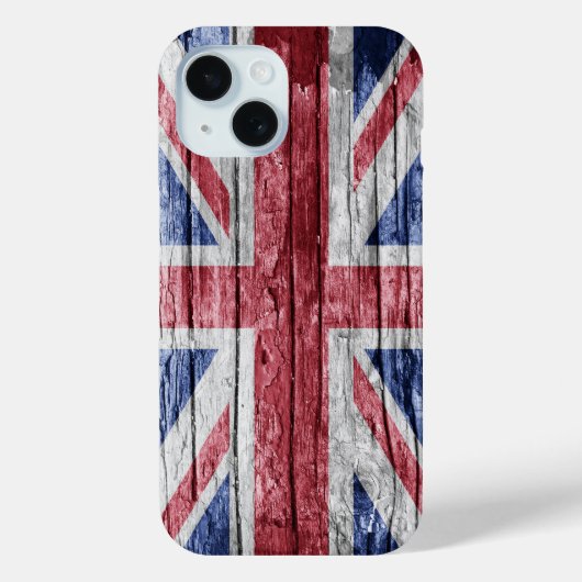 UK-Holzflagge Case-Mate iPhone Hülle (Rückseite)
