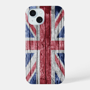 UK-Holzflagge iPhone 15 Hülle