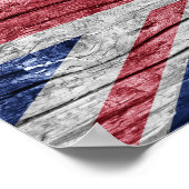 UK-Holzflagge Poster (Ecke)