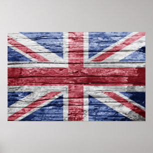 UK Holzflagge Poster