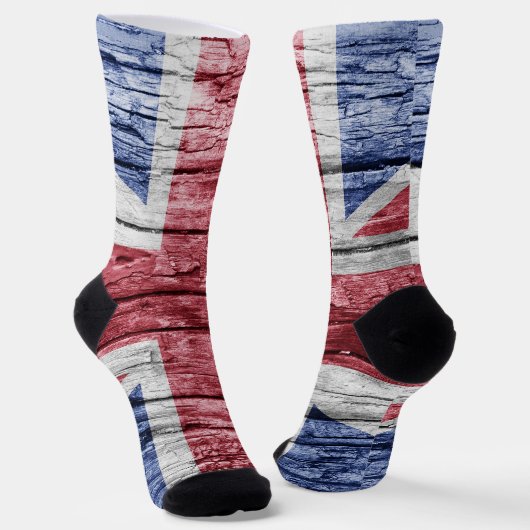 UK Holzflagge Socken (Gewinkelt)