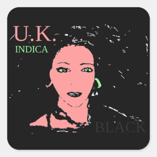 UK INDICA BLACK QUADRATISCHER AUFKLEBER