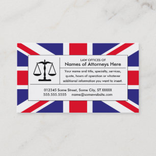 UK-Justizwaage Visitenkarte