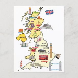 UK-Karte ILLUSTRIERTE KARTE DES VEREINIGTEN KÖNIGR