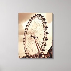 (UK) London Eye Vintag Wrapped Canvas Leinwanddruck