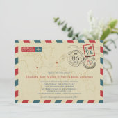 UK/Michigan USA Airmail | Hochzeit Einladung (Stehend Vorderseite)