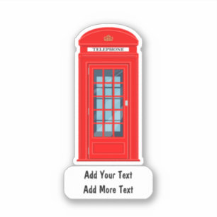 UK Novelle Phone Booth Sticker Labels