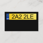 UK Number Plate - Black II Visitenkarte (Rückseite)