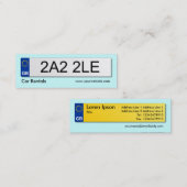 UK Number Plate - Blassblau Mini Visitenkarte (Vorne/Hinten)