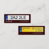 UK Number Plate - Brown Mini Visitenkarte (Vorne/Hinten)
