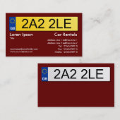 UK Number Plate - Brown Visitenkarte (Vorne/Hinten)
