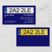 UK Number Plate - Dark Blue II Visitenkarte (Vorne/Hinten)