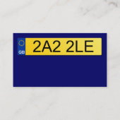 UK Number Plate - Dark Blue II Visitenkarte (Rückseite)