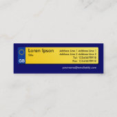 UK Number Plate - Dark Blue Mini Visitenkarte (Rückseite)