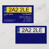 UK Number Plate - Dark Blue Visitenkarte (Vorne/Hinten)