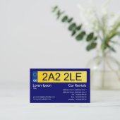 UK Number Plate - Dark Blue Visitenkarte (Stehend Vorderseite)