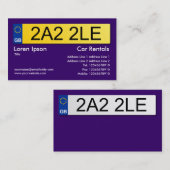 UK Number Plate - Dunkle Violette Visitenkarte (Vorne/Hinten)