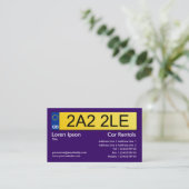 UK Number Plate - Dunkle Violette Visitenkarte (Stehend Vorderseite)