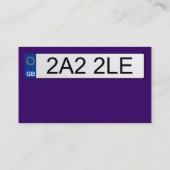 UK Number Plate - Dunkle Violette Visitenkarte (Rückseite)