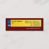 UK Number Plate - Dunkler Maroon Mini Visitenkarte (Rückseite)