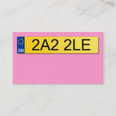 UK Nummernschild - Rosa Visitenkarte (Rückseite)