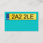 UK Nummernschild - Türkis Visitenkarte (Rückseite)