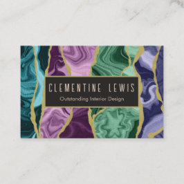 UK Peacock Watercolor Agate Business Card Visitenkarte