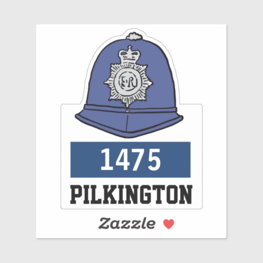 UK Police Constable Helm mit Name & Nummer Aufkleber (Blatt)